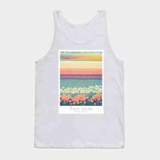 Serene Tulip Fields Panorama in Vintage Retro Style Tank Top